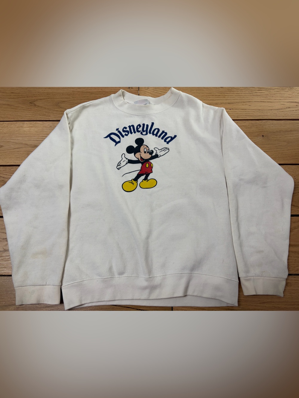 Disney White Crewneck Sweatshirt with Mickey Mouse Graphic